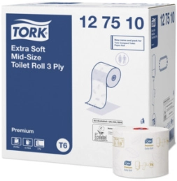 Toaletní papír Tork Premium ExtraSoft - kompaktní role, 3 vrstvy, bílá